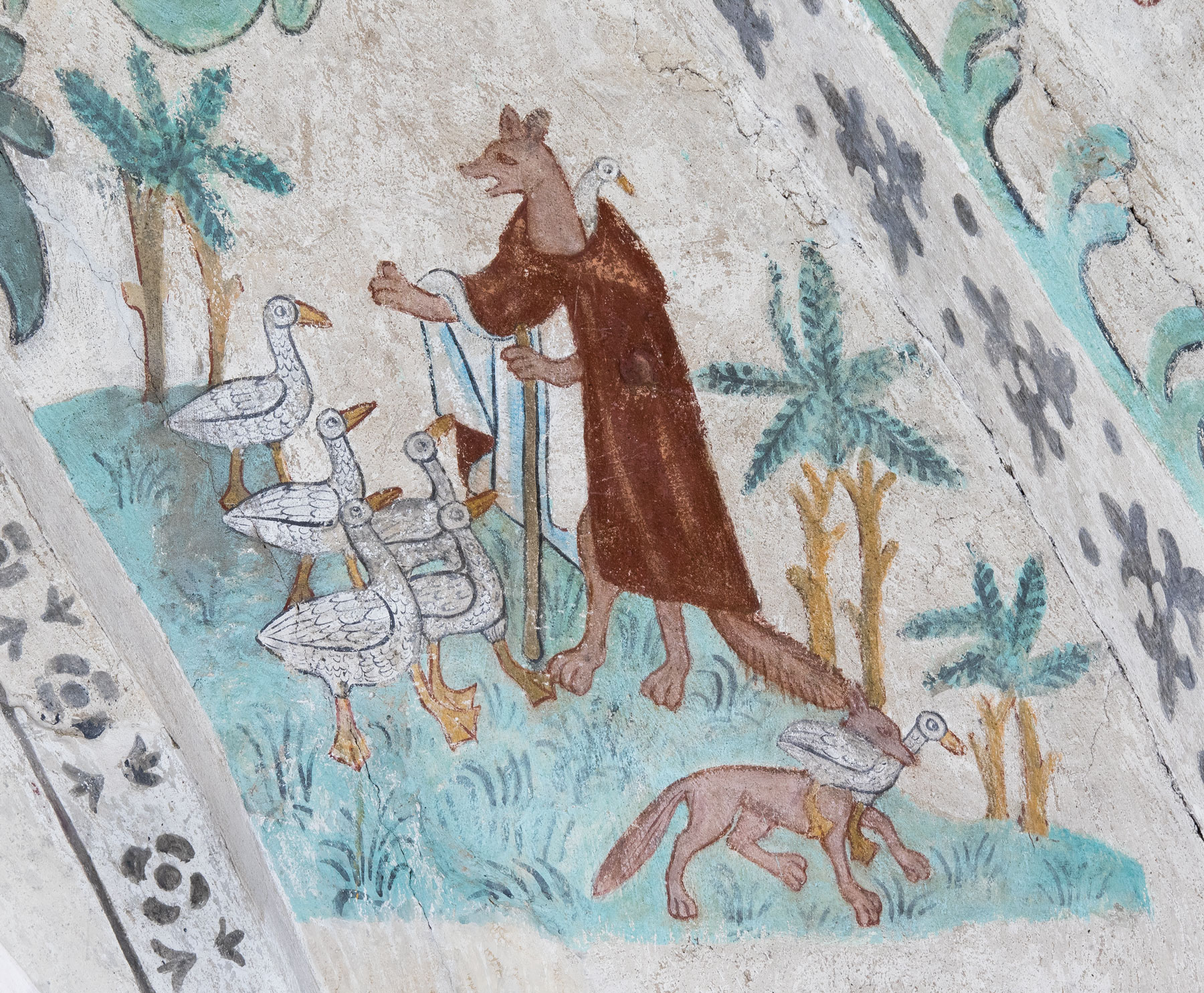 Fabeln om räven som predikade för gässen - Tensta kyrka