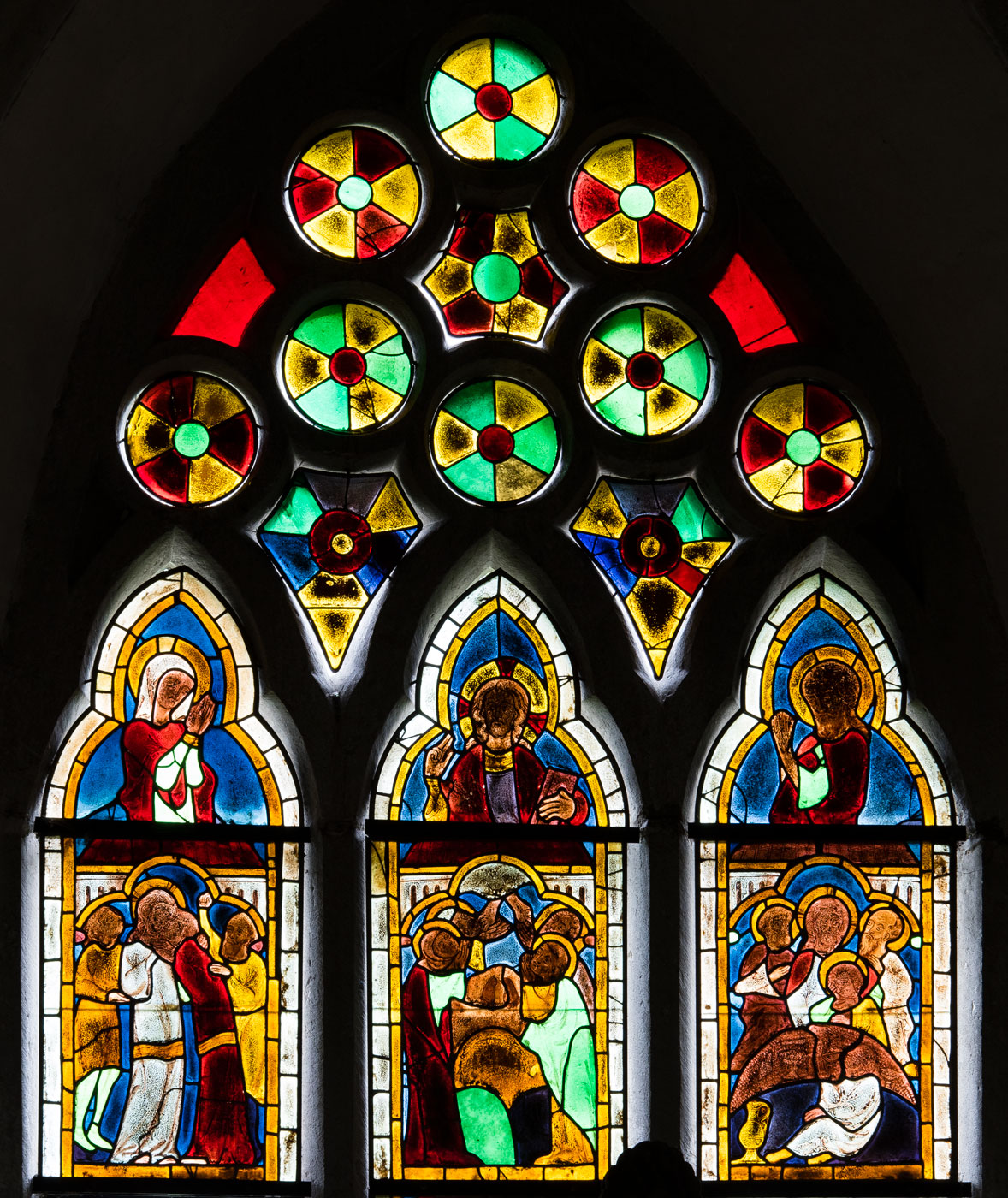 Glasmålning, östra korfönstret - Etelhems kyrka