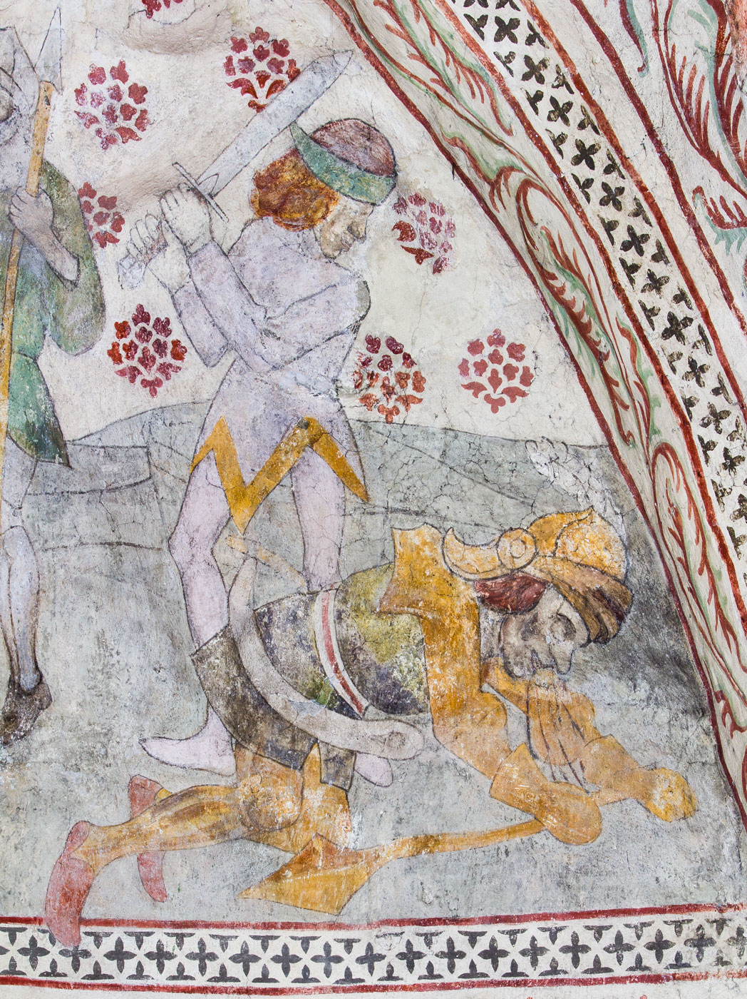 David som hugger av huvudet av Goljat - Bromma kyrka