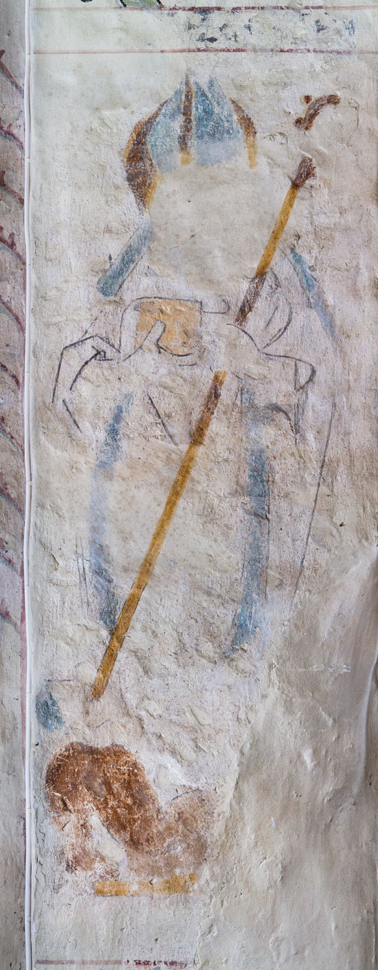 Biskop med figur under fötterna, troligen S:t Henrik - Danmarks kyrka