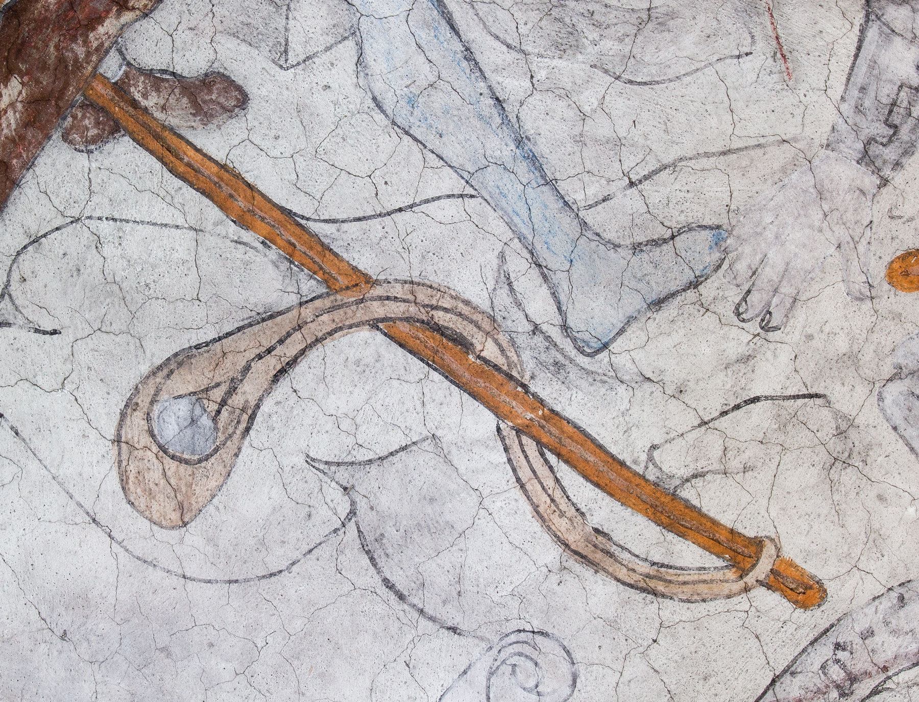 Detalj ur David hugger av Goljats huvud - Härkeberga kyrka