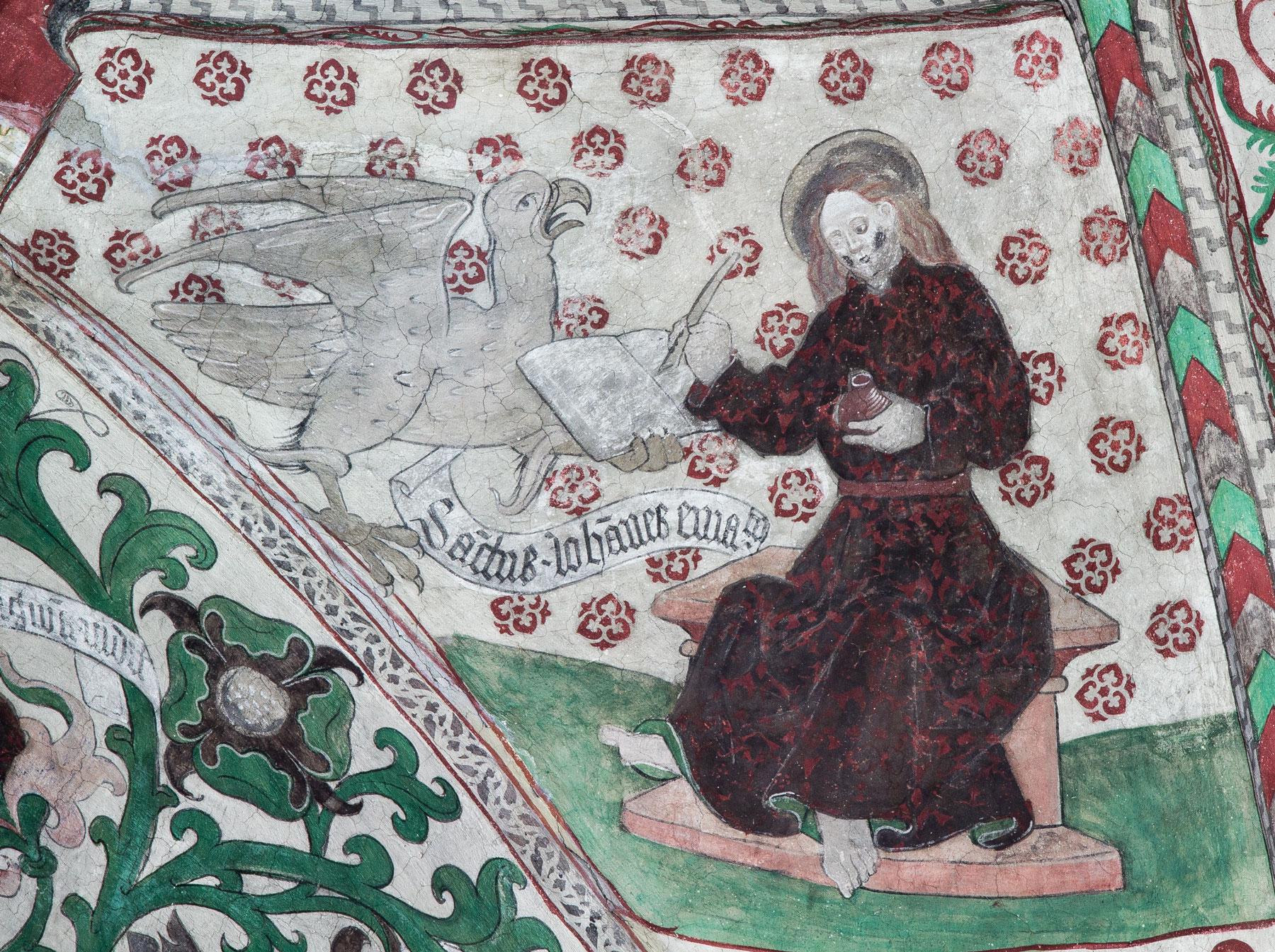 Evangelisten Johannes med sin symbol, en örn (N) - Kumla kyrka