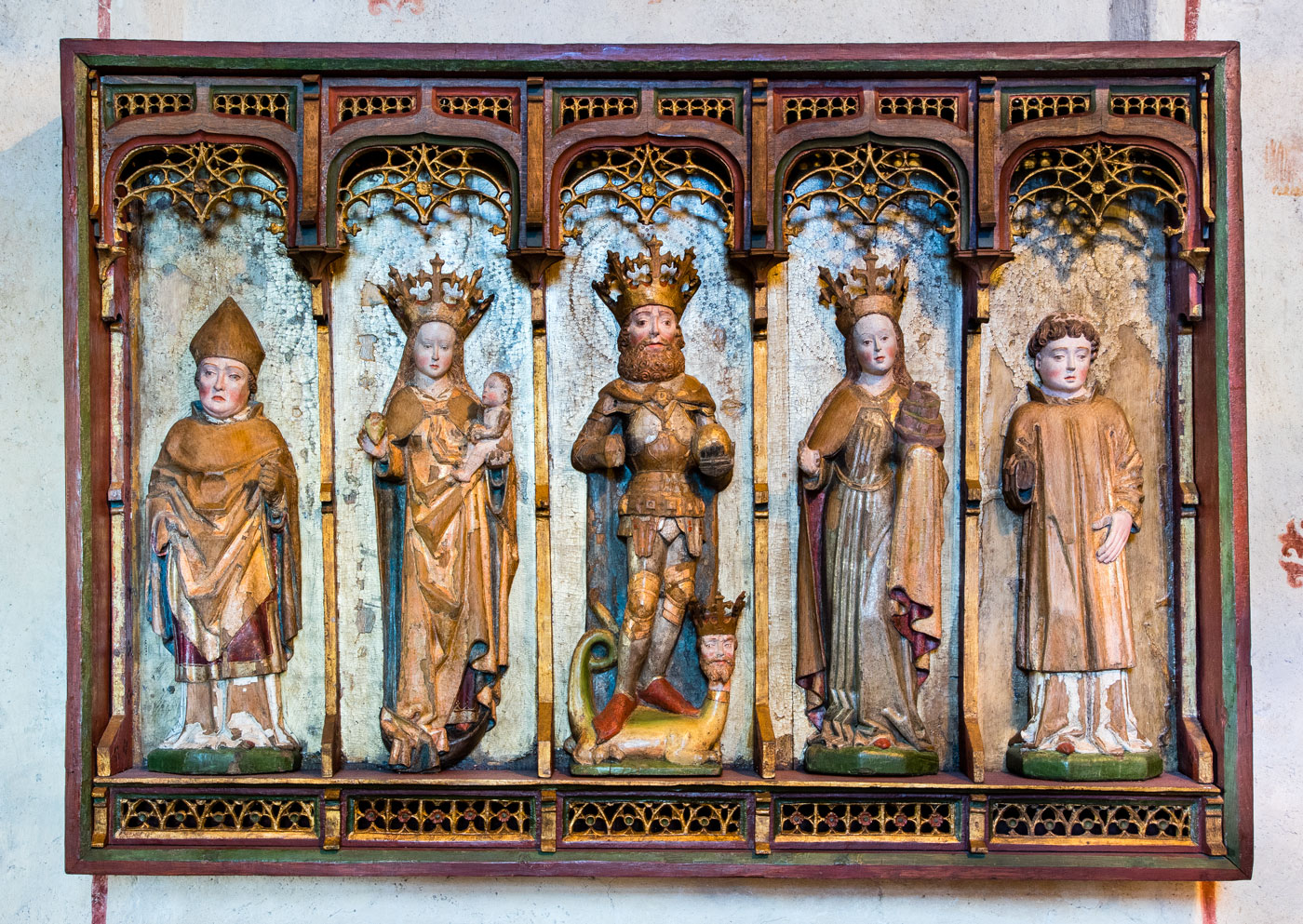 Altarskåp med fem stående helgon (1470–80-talet) - Yttergrans kyrka