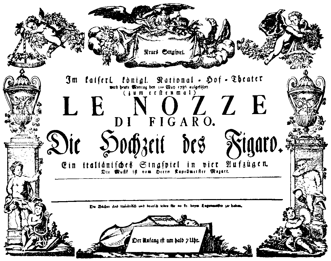 Affisch från urpremiären i Wien den 1 maj 1786