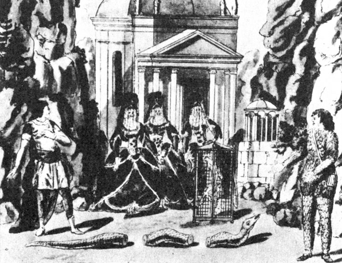 Från Schikaneders uppsättning av 'Trollflöjten' 1794