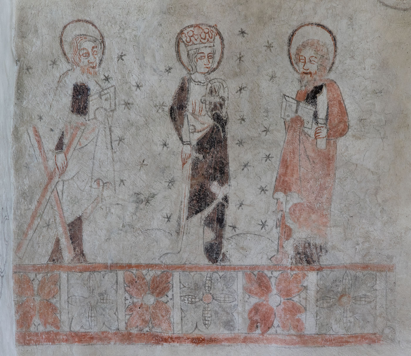 Kalkmålning på vägg (travé I, norr) - Eskelhems kyrka