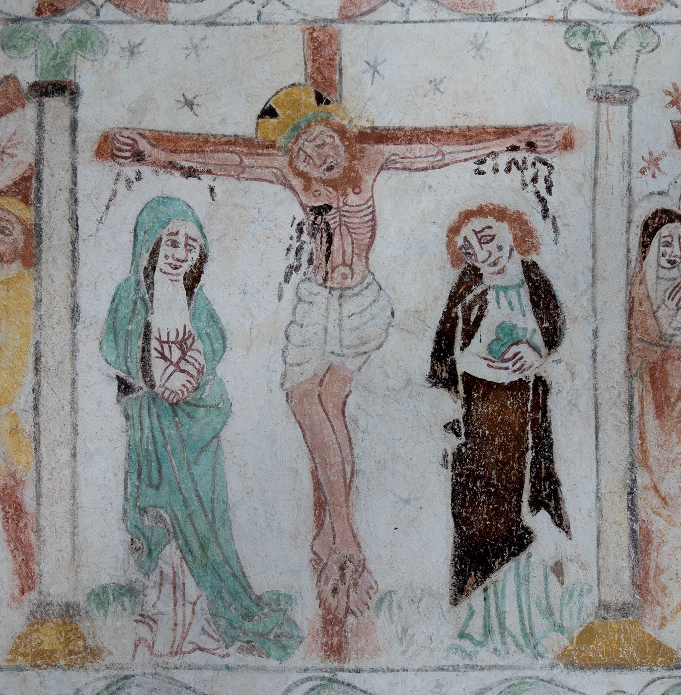 Jesus på korset, passionsfris - Hamra kyrka