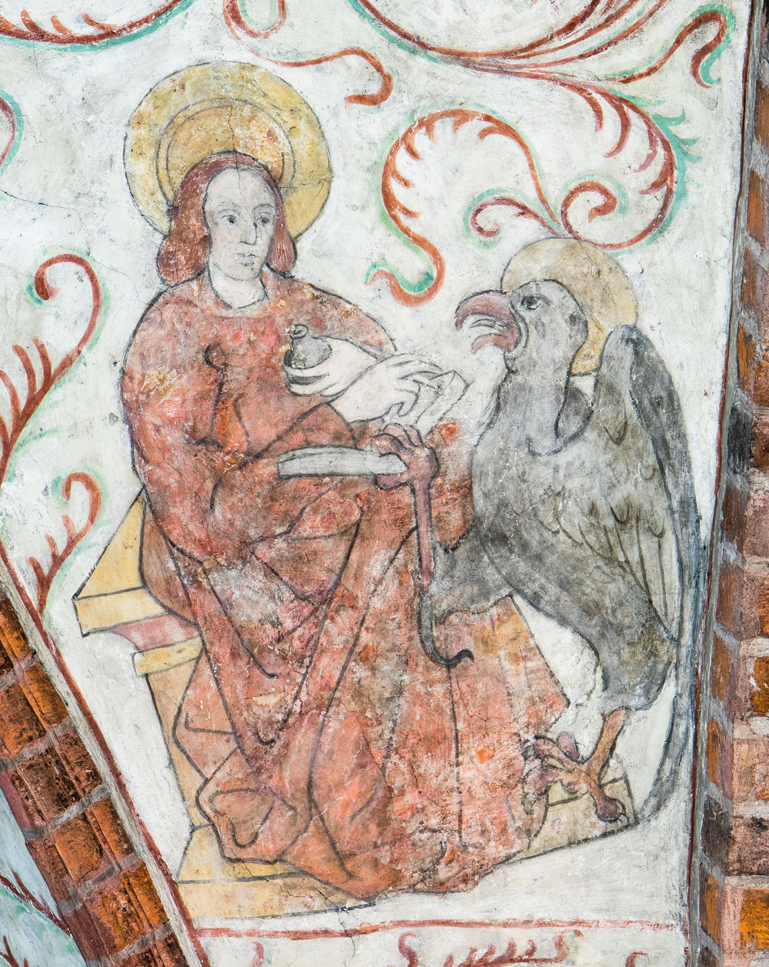 Evangelisten Johannes med sin symbol, örnen - Helga Trefaldighets kyrka