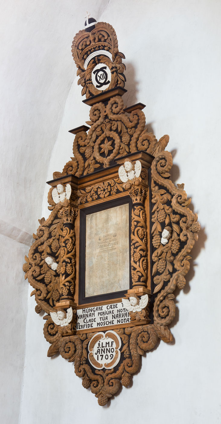 Minnestavla över Karl XII:s seger vid Narva - Nederluleå kyrka