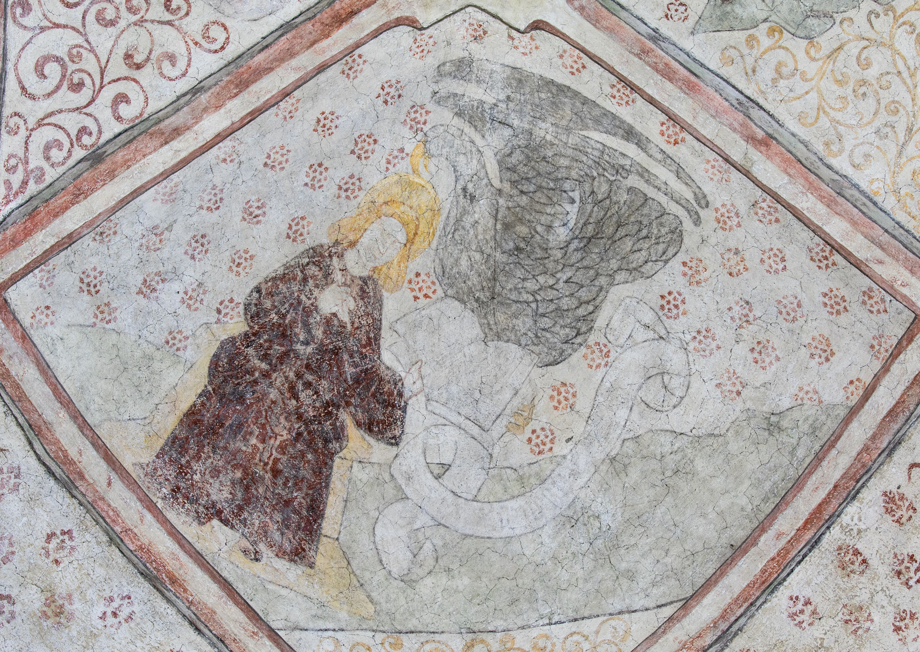 Evangelisten Johannes med sin symbol, örnen - Nederluleå kyrka