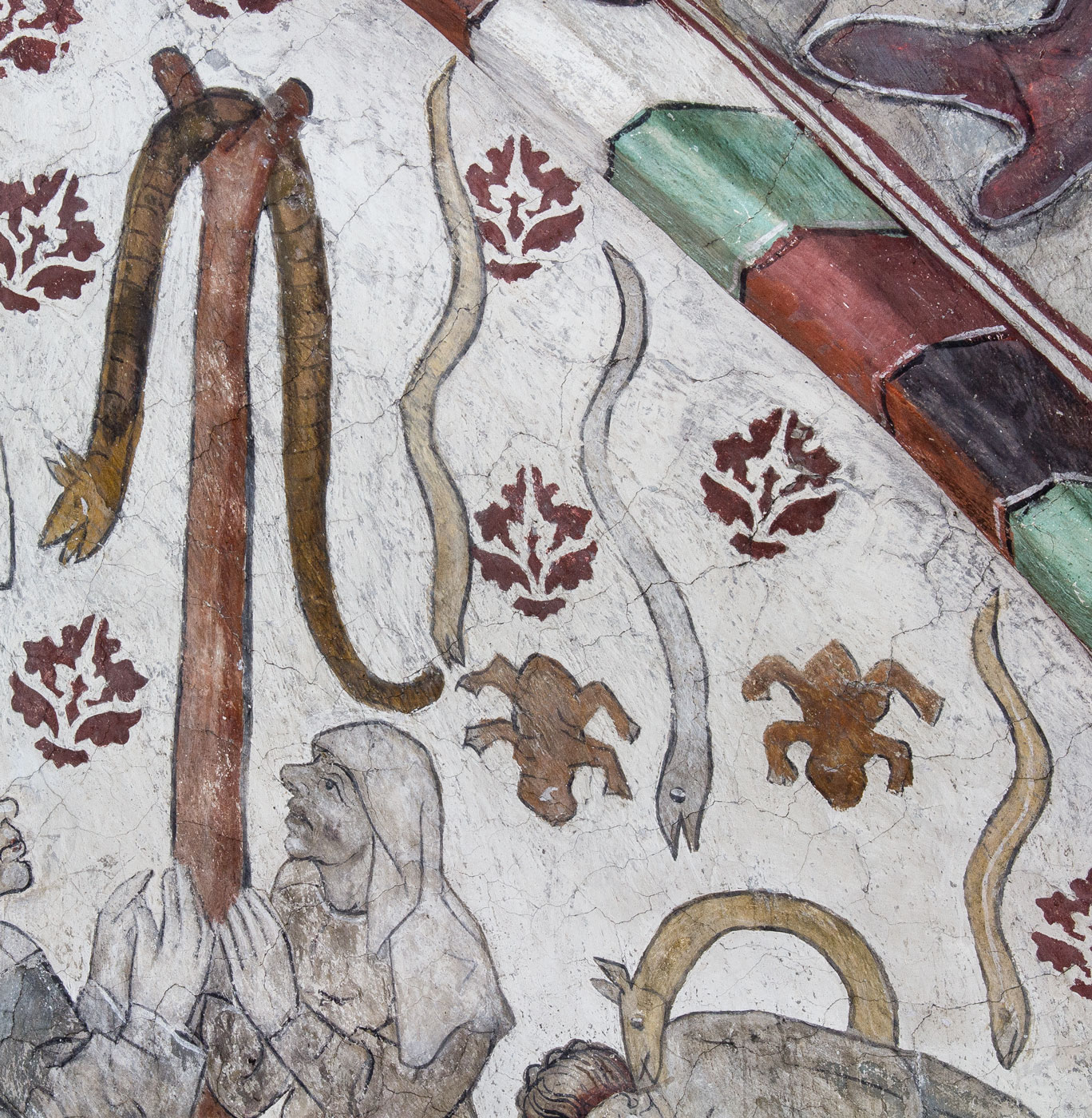 Detalj ur Mose visar på kopparormen (V) - Odensala kyrka