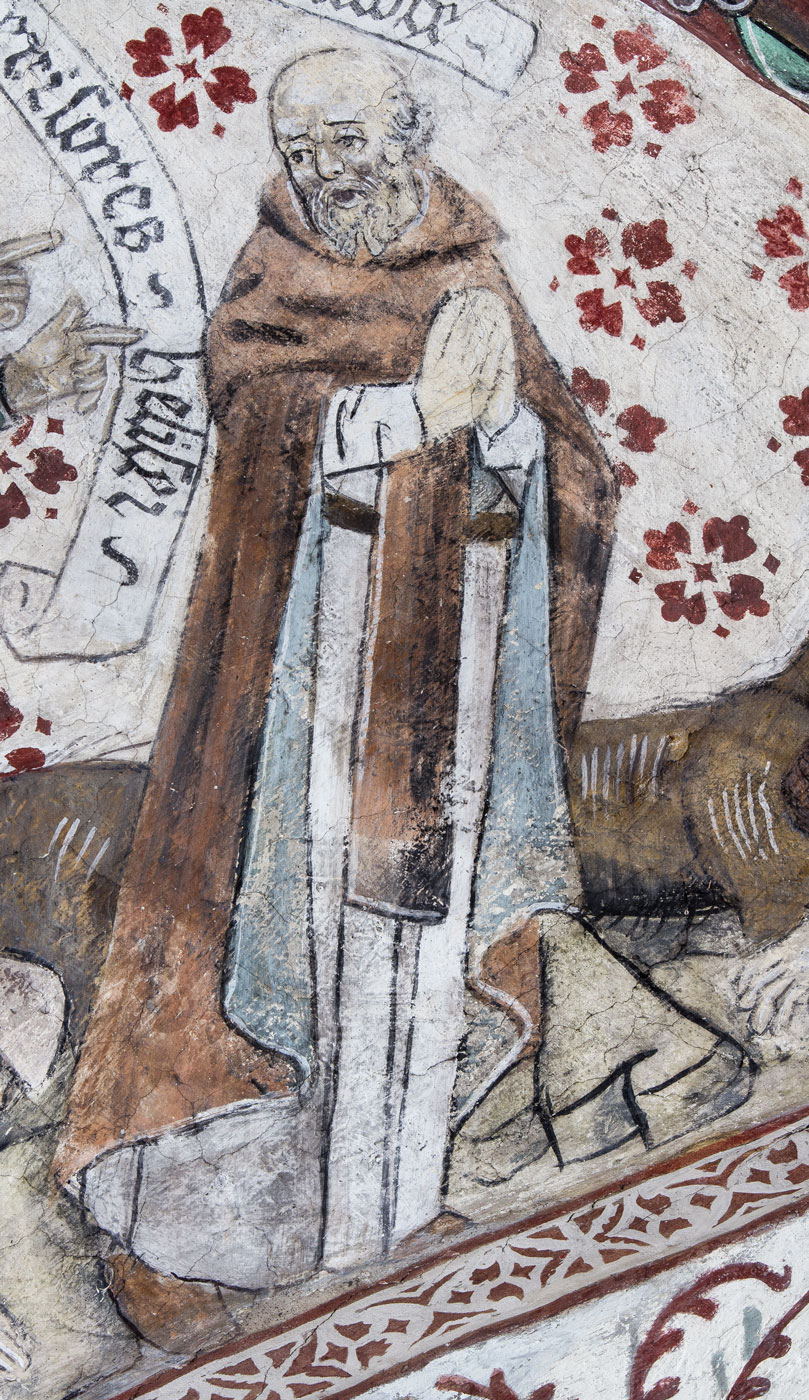 Detalj ur Elisha hånas av en skara pojkar i Betel (S) - Odensala kyrka