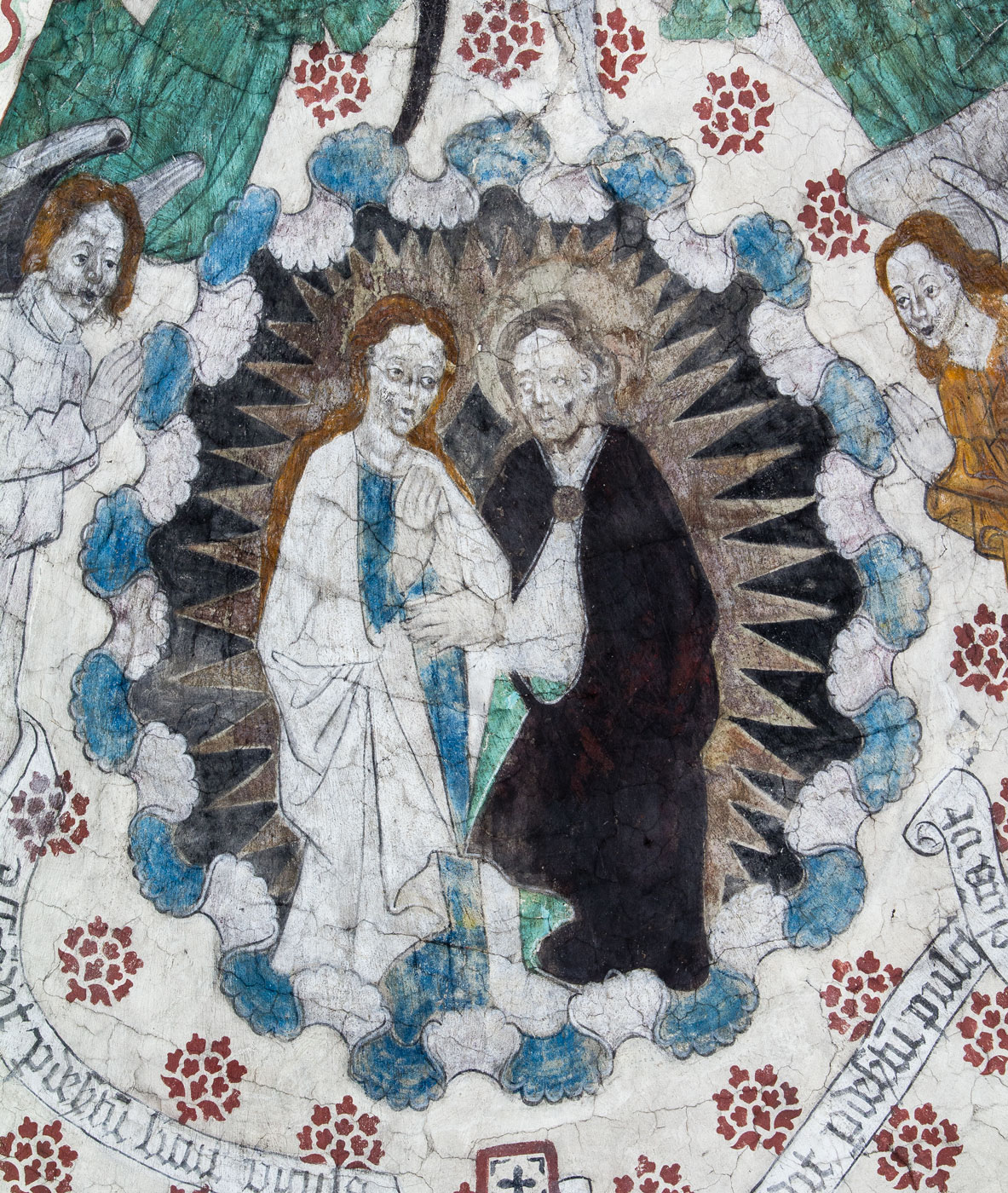 Detalj ur Kristus upptager Maria i himlen - Täby kyrka