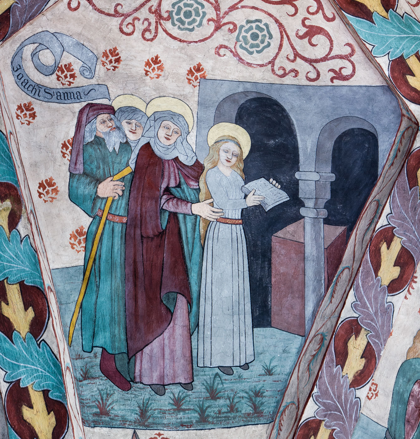 Joakim och Anna leder Maria till templet - Vittinge kyrka