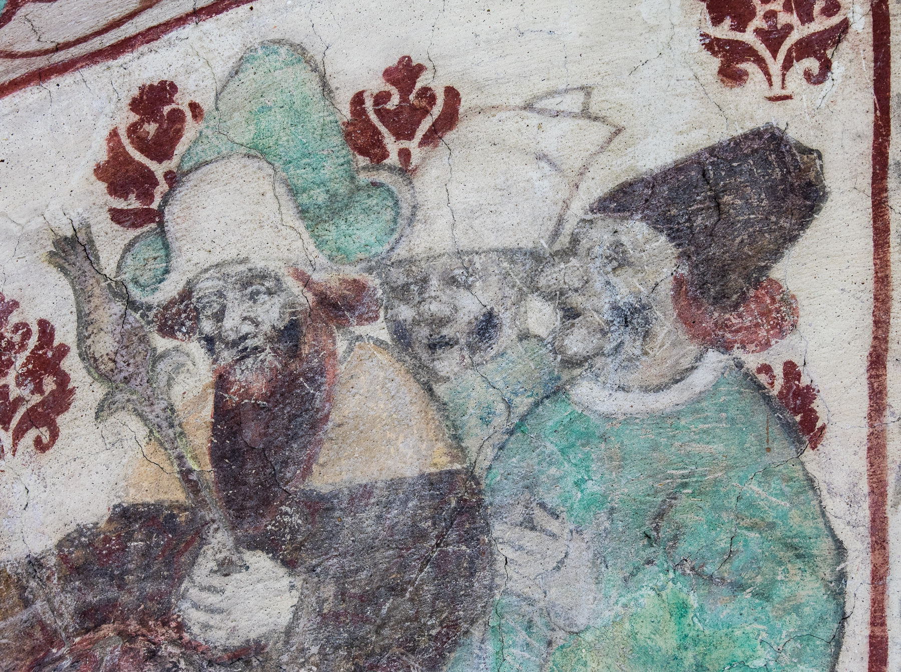 Detalj ur Susanna anklagas av gubbarna - Yttergrans kyrka